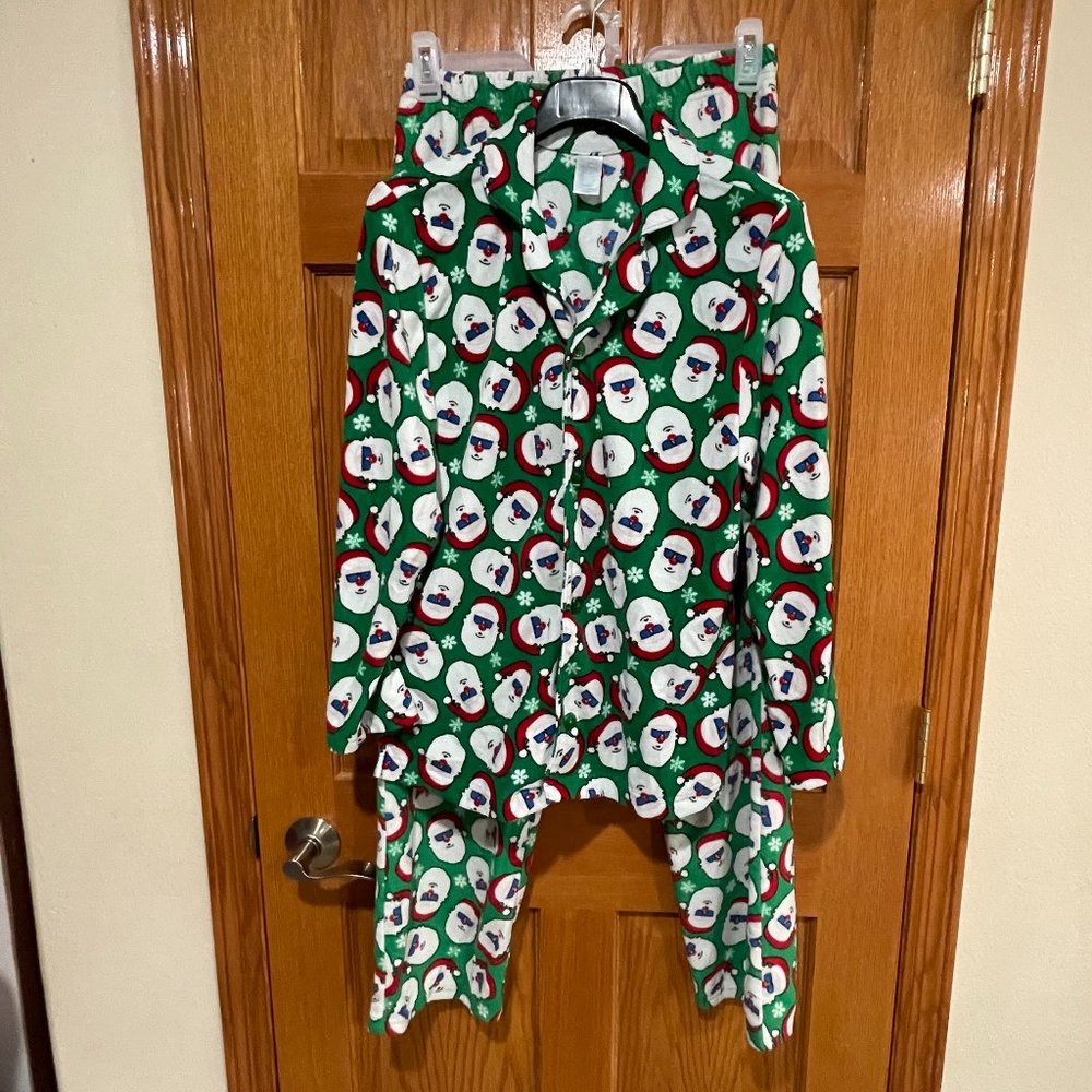 2 Pc.THE CHILDREN'S PLACE Men's M Fleece PJs Pajamas Sleepwear Santa Christmas
